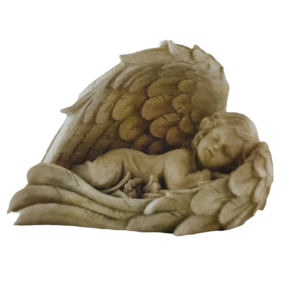 Home Interiors Wings of Protection Angel carved look New 8" x 5" - Picture 11 of 11